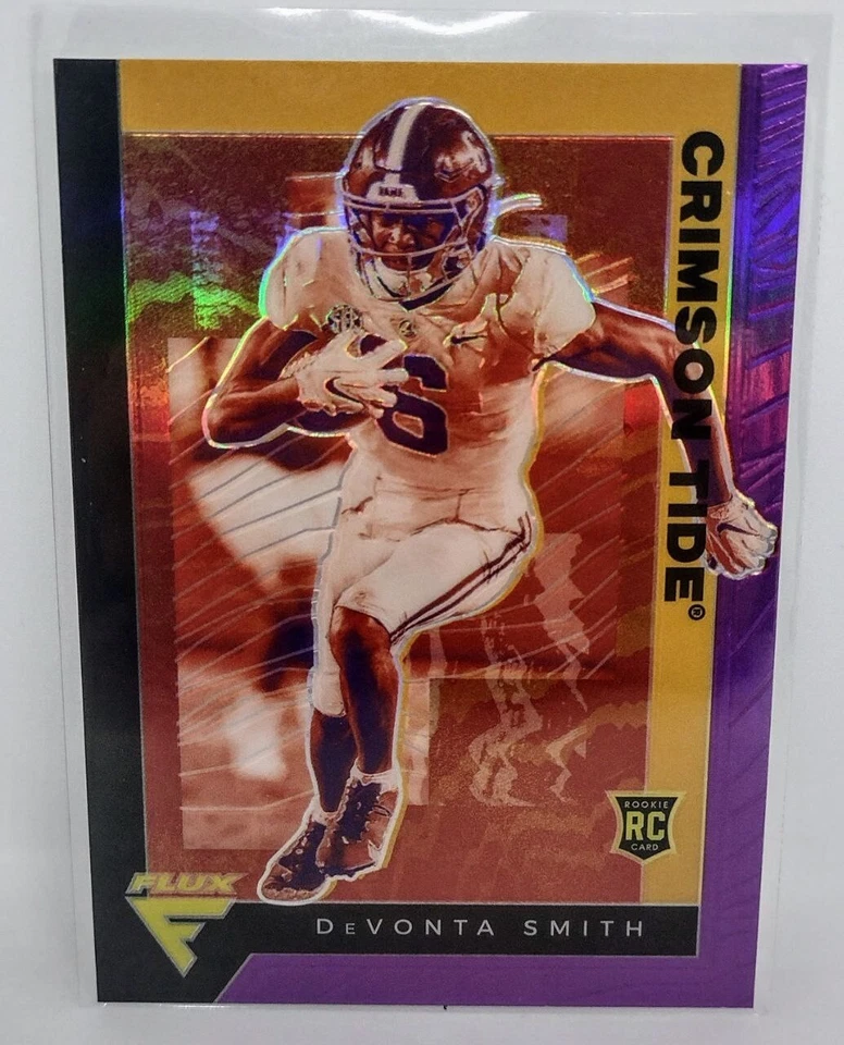 DeVONTA SMITH 2021 Flux Draft Picks PURPLE PRIZM RC /49 - Philadelphia Eagles SP - Image 1 of 2