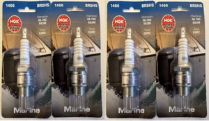 NGK Set of 4 Standard Nickel Spark Plugs Gap .028" Removable Nut BR8HS 1466 4322 - Picture 1 of 5