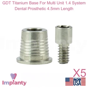 5x GDT Base in titanio per sistema multi unità 1,4 mm protesi dentale CAD/CAM - Foto 1 di 5