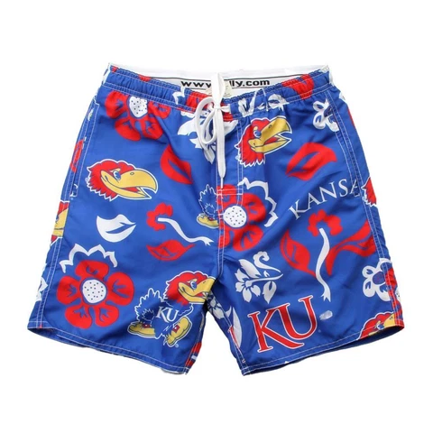 Men's Kansas Jayhawks KU Swim Trunks Floral Swim Shorts Cover
