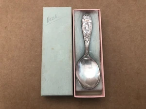 Vintage RECORD OF BIRTH Baby Spoon Engraved Beth Nov 10 1956 5:40am STORK w/ Box - Picture 1 of 6