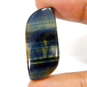 Polished Blue Tiger Eye Natural 27.35Cts. Fancy Cabochon Loose Gemstone - Picture 1 of 3