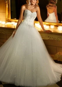 Duchesses Glitzer Brautkleid Hochzeitskleid n.Maß Weiß Ivory  32-60 Ballkleid - Bild 1 von 5