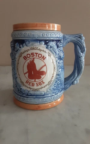 Vtg Japanese Ceramic Boston Red Sox 5" High Beer Tankard/Mug Cover