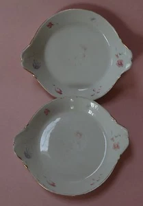 LIMOGES China ALUMNITE RENE FRUGIER Vintage Porcelain 2 Bake SOUFFLÉ DISHES 30s - Picture 1 of 12