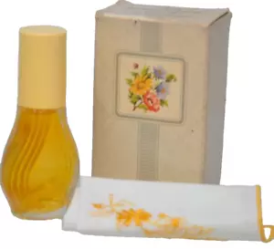 Vintage 1982 Avon Köln & Taschentuch Geschenkset gelbe Rosen Blumen - Bild 1 von 4