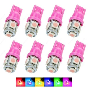 8 x Pink 5SMD LED Dome Map Wedge RV Light Bulbs 168 194 T10 W5W 2821 921 + TOOL - Picture 1 of 6