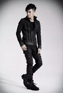 Punk Rave Black Demin Metal Steampunk Pants K136 - Picture 1 of 9
