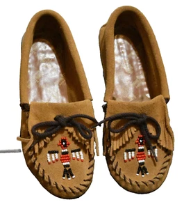 MinneTonka Mokassins Damen Perlen Thunderbird harte Sohle 5 - Bild 1 von 9