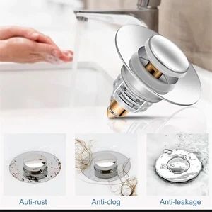 Bathtub Drain Stopper Sink Pop-Up Plug Replacements for 32-42mm Drain Holes - Picture 1 of 7
