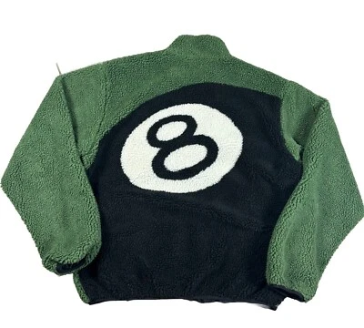 Stussy 8 Ball Sherpa Reversible Jacket Mens XL Extra Large Green FW22 Supreme - Image 1 of 4