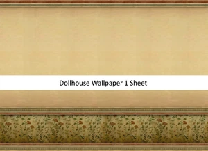 Dollhouse Wallpaper Antique Blooms Beige Aged Botanicals 1:12 Scale - Picture 1 of 6