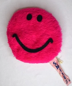 Vintage Retro 1970s Hot Pink Happy Smile Smiley Face Bean Bag Commonwealth Toy - Picture 1 of 10