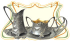 Art Nouveau WMF №393 Jugendstil efeu Antike Versilbert Zucker & Milch 3 Teileset