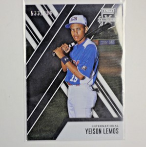 2017 PANINI ELITE EXTRA EDITION BASEBALL YEISON LEMOS INTERNATIONAL #'d/999 C7
