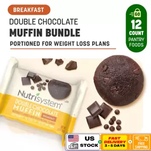 Double Chocolate Chip Muffins 12 Pack Protein Breakfast Low Calorie Pastries New - Picture 1 of 8
