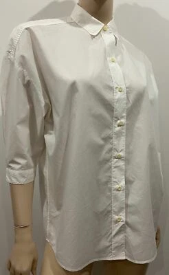 MIH JEANS Cuello blanco de algodón 3/4 manga amplia Ajuste Blusa oversize Camisa Top XS Foto 1 de 4