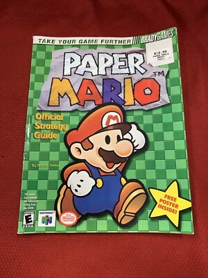 Paper Mario Official Strategy Guide Nintendo 64 BradyGames w/ POSTER 🔥🔥 - Image 1 of 4