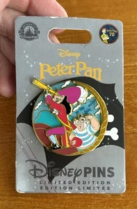 Disney Parks Disneyland 2023 Peter Pan 70th with Captain Hook & Mr Smee LE Pin - Picture 1 of 4