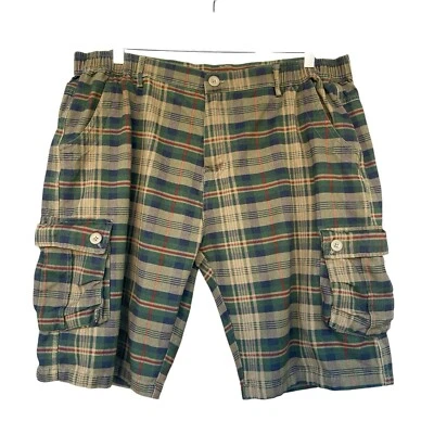 Pantalones Cortos Carga A Cuadros Para Hombre Talla 40 Bermudas Verdes Algodón Verano Y2K Foto 1 de 4