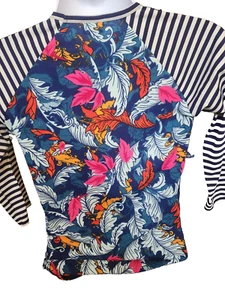 Lularoe size Extra Small Abstract Floral Navy Blue & Gray Flowers #29 - Picture 1 of 6