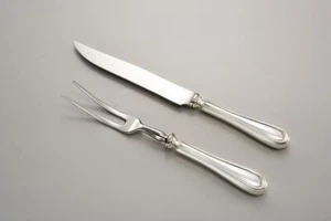 Forchetta trinciare argentato argento sheffield stile inglese - Foto 1 di 2