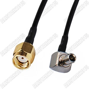 TS9 Male Right Angle to RP-SMA Male Pigtail Coaxial Cable RG174 Sierra Wireless - Picture 1 of 4