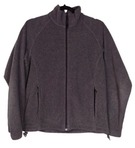 Columbia Sportswear Womens Medium Dark Gray Logo Full Zip Fleece Jacket WL6114 - Picture 1 of 12