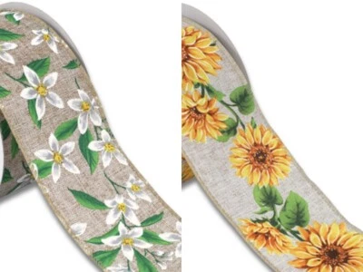 Cinta tejida flores florales ancho 63 mm Foto 1 de 3