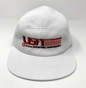 USA Skateboarding Toyota 2019 National Championship 5 Panel Racing Cap Hat White - Picture 1 of 9