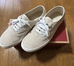 Vans Authentic Suede Sneakers Shoes Beige Size Men's US9.5 / JP27.5 Excellent - Picture 1 of 9