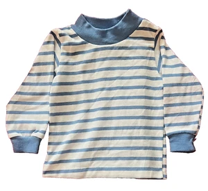 • Vintage “Buster Brown “ LS Blue/ White Striped 3-6 Month Top New No Tag - Picture 1 of 6