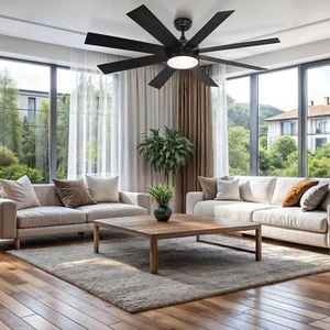 Modern Ceiling Fan Light & Remote Control LED Chandelier Lamp 6 Speeds 60 Inch - Picture 1 of 10