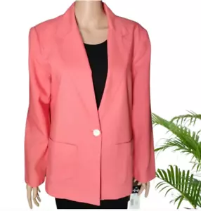 Requirements Women's One-Button Women's Long Sleeves Suit Blazer Jacket Size 14P - Picture 1 of 3
