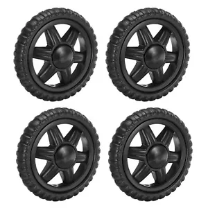 4pcs Shopping Cart Wheels Replacement 5 Inch Rubber Foaming Trolley Wheel Black - Picture 1 of 7