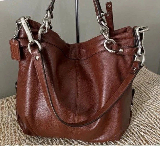 COACH Brooke Bolso de Mano de Cuero Marrón Hobo Cartera C1480-Z27744) Foto 1 de 4