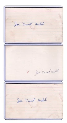 (3) JOE "TWEET" WALSH INDEX CARD SIGNED 1938 BOSTON BEES PSA/DNA CERT 1917-1996 - Image 1 of 2