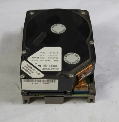 Vintage IBM PS/2 55SX 70 WD-380S 80MB 3,5" ESDI Festplatte ungetestet 9819 - Bild 1 von 4
