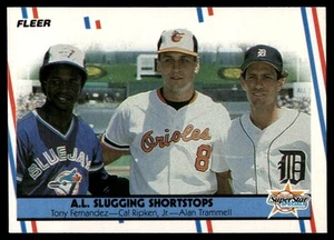 1988 Fleer #635 A.L. Slugging Shortstops - Picture 1 of 2