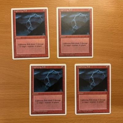 Lightning Bolt x4 NEVER PLAYED Revised MTG Magic the Gathering 4x FAST SHIPPING - Image 1 of 2