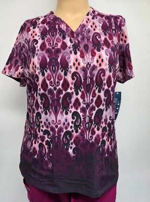 NWT Womens Scrub Top Easy Stretch by UA 2 Pocket  L Large TS434 GIEP Polyester - Image 1 of 3