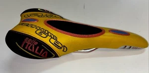 VINTAGE Selle Italia FLITE Genuine Gel Embroidered Century Titanium Rail Saddle - Picture 1 of 8
