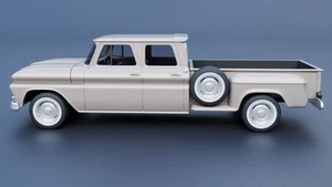 1/25th resin 3d printed 65 GMC crew cab pickup w/options by Bezrodny - Picture 1 of 6