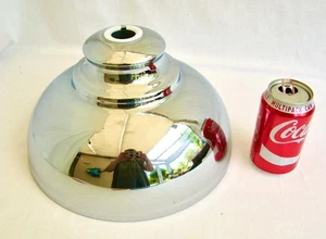 Large silver pendant lamp shad, industrial style Ceiling light 11" across. VGC - Picture 1 of 1