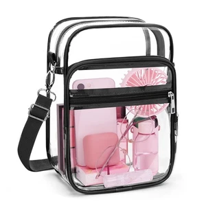 Borsa a Tracolla Trasparente con Tracolla Regolabile, Stadio Omologato PVC Clea... - Foto 1 di 7