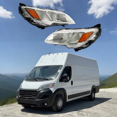 For 2023-2025 Ram ProMaster 1500/2500/3500 Halogen Headlights Headlamps Pair Set - Image 1 of 4