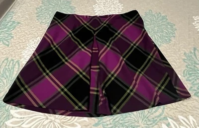 Falda a Cuadros Lane Bryant Púrpura - Talla 20 - Diseño Tartán Audaz Foto 1 de 4