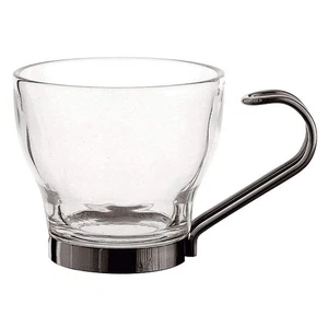 Satz von Kaffeetassen Quid Supreme Durchsichtig Glas Stahl 110 ml 3 Stücke - Bild 1 von 3