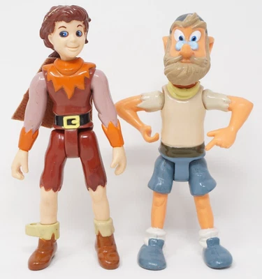 2 figuras de acción vintage de Peter Pan y los piratas Peter Pan y Smee 1991 4,5" Foto 1 de 4