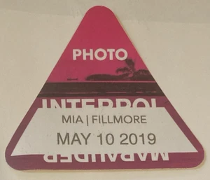 Interpol, Marauder, 2019. Working, Photo, or Backstage Type Concert Pass. WPA-6 - Picture 1 of 2